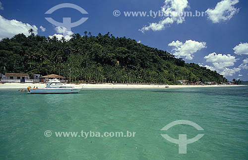  Anchored boat in a beach at Joao Pessoa city - Paraiba state - Brazil 