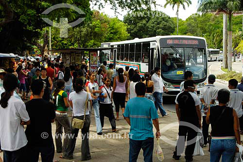  People waiting for the bus - Joao Pessoa city - Paraiba state - Brazil 