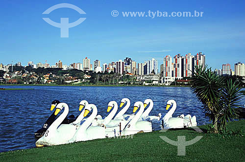  Pedalo boat with swan shape - Barigui Park - Curitiba city - Parana state - Brazil - 2002 