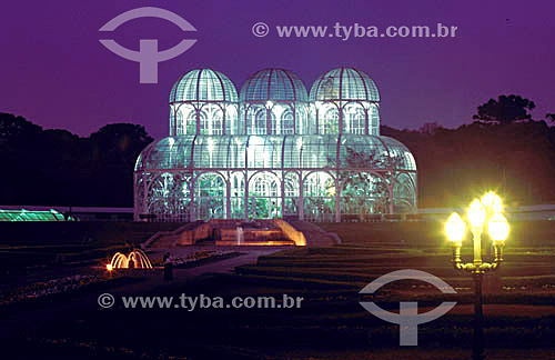  Curitiba city Botanical Garden with night lights - Parana state - Brazil 