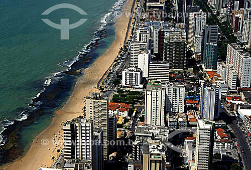  Aerial view of the Boa Viagem Beach - Recife city - Pernambuco State - Brazil 