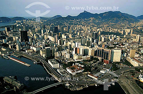  Aerial view of  Rio de Janeiro city downtown  - Rio de Janeiro state - Brazil 