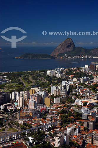  Aerial view of city center with Sugar Loaf in the backround - Rio de Janeiro city - Rio de Janeiro state - Brazil 