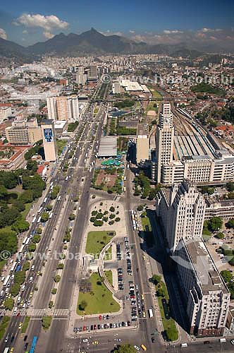  Aerial view of Rio de Janeiro city downtown, showing the 