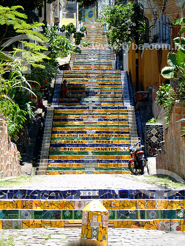 Decorated stairway in Lapa Neighborhood - Rio de Janeiro city - Rio de Janeiro state - Brazil 