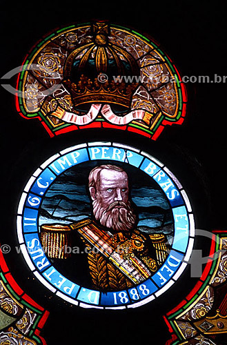  Stained glass window showing D. Pedro, the last emperor of Brazil on 