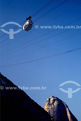  Sugar Loaf Mountain* and cable car - Rio de Janeiro city - Rio de Janeiro state - Brazil  * Commonly called Sugar Loaf Mountain, the entire rock formation also includes Urca Mountain and Sugar Loaf itself (the taller of the two). This whole formatio 