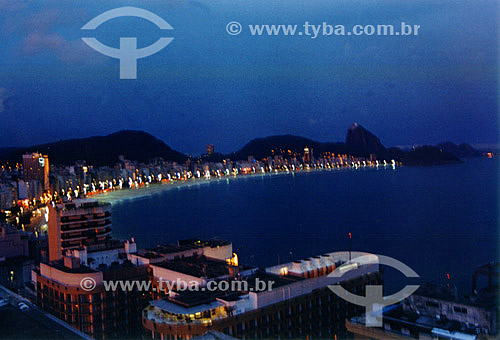  Overview of Copacabana Beach by night - Rio de Janeiro city - Rio de Janeiro state - Brazil 