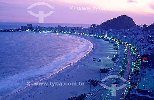  Copacabana Beach at twilight - Rio de Janeiro city - Riode Janeiro state - Brazil 