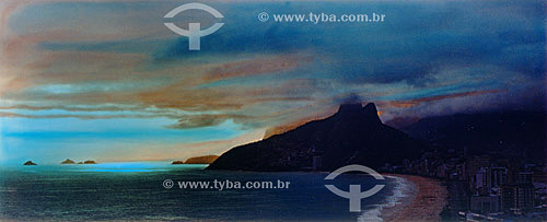  View of Ipanema Beach at sunset - Rio de Janeiro city - Rio de Janeiro state - Brazil 