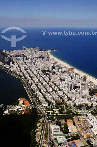  Aerial view of Ipanema beach and neighborhood - Rio de Janeiro city - Rio de Janeiro state - Brazil - April 2006 