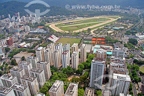  Aerial view of part of Leblon neighbourhood with Jockey Club on the background - Rio de Janeiro city - Rio de Janeiro state - Brazil 