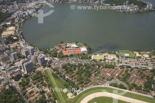  Aerial view of the Jockey Club and Rodrigo de Freitas Lagoon - Rio de Janeiro city - Rio de Janeiro state - Brazil 