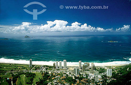  Aerial view of the neighborhood of Sao Conrado - Rio de Janeiro city - Rio de Janeiro state - Brazil 