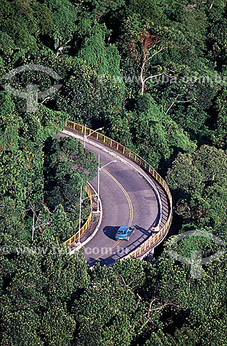  Aerial view of Canoas Road in Floresta da Tijuca (Tijuca Forest)* - Rio de Janeiro city - Rio de Janeiro state - Brazil  * National Historic Site since 04-27-1967. 