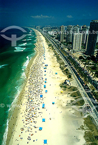  Aerial view of Barra da Tijuca Beach - Rio de Janeiro city - Rio de Janeiro state - Brazil 