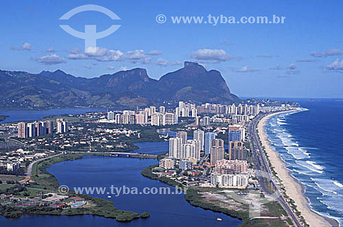  Aerial view of Barra da Tijuca Beach  - Rio de Janeiro city - Rio de Janeiro state (RJ) - Brazil