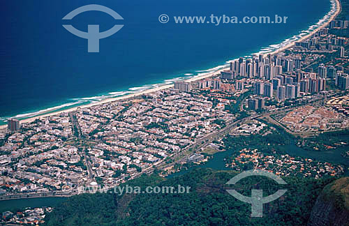  Aerial view of the Barra da Tijuca neighborhood - Rio de Janeiro city - Rio de Janeiro state - Brazil 