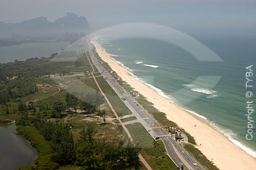  Aerial view of the Barra da Tijuca Beach - Rio de Janeiro city - Rio de Janeiro state - Brazil 