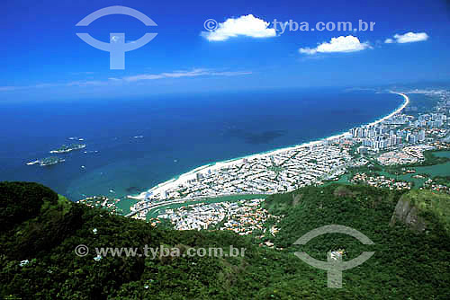  Rock of Gavea - aerial view of the Barra da Tijuca Beach as seen from the Rock of Gavea - Rio de Janeiro city - Rio de Janeiro State - Brazil  