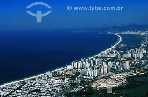  Aerial view of the Barra da Tijuca Beach as seen from the Rock of Gavea - Rio de Janeiro city - Rio de Janeiro State - Brazil 