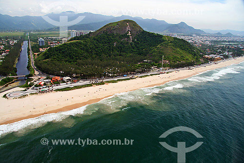  Aerial view of Macumba beach - Recreio dos Bandeirantes neighbourhood - Rio de Janeiro city - Rio de Janeiro state - Brazil 