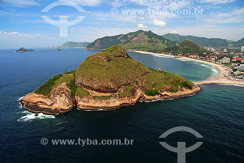  Aerial view of Pontal stone, between Recreio and Macumba beaches - Recreio dos Bandeirantes neighbourhood - Rio de Janeiro city - Rio de Janeiro state - Brazil 