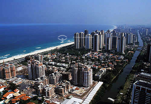  Aerial view Barra da Tijuca neighborhood and beach buildings - Rio de Janeiro city - Rio de Janeiro state - Brazil 