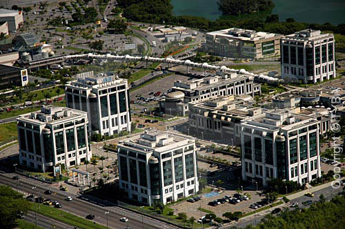  Aerial view of a comercial center in the Barra da Tijuca neighbourhood - Rio de Janeiro city - Rio de Janeiro State - Brazil 