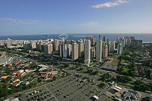  Aerial view Barra da Tijuca neighborhood buildings and houses  - Rio de Janeiro city - Rio de Janeiro state (RJ) - Brazil