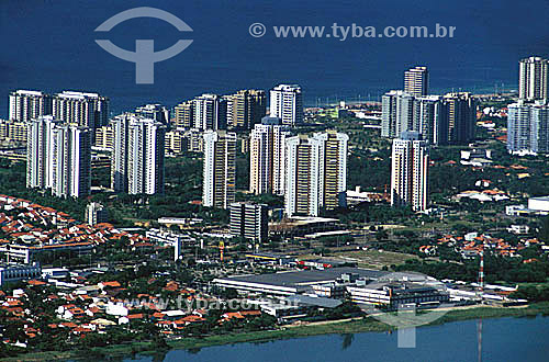  Aerial view of the tall condominium buildings on Barra da Tijuca - Rio de Janeiro city - Rio de Janeiro state - Brazil 