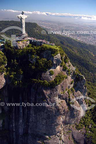  Aerial view of Christ the Redeemer statue - Rio de Janeiro city - Rio  de Janeiro state - Brazil 