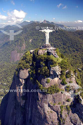  Aerial view of Christ the Redeemer statue - Rio de Janeiro city - Rio  de Janeiro state - Brazil 