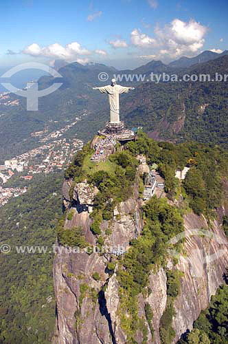  Aerial view of Christ the Redeemer statue - Rio de Janeiro city - Rio  de Janeiro state - Brazil 