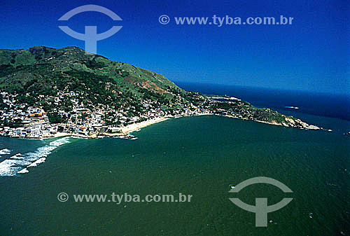  Aerial view of the the small city of Guaratiba at the southernmost point of the state of Rio de Janeiro, near the Restinga da Marambaia (Marambaia Coastal Plain) - Rio de Janeiro - RJ - Brazil 
