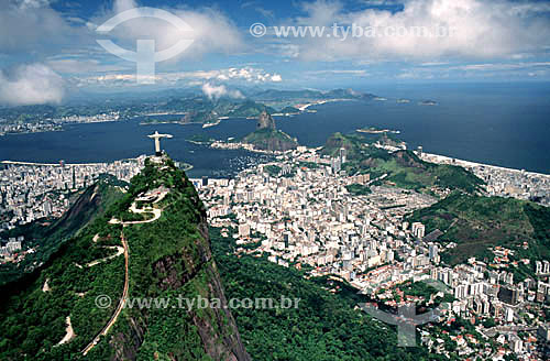  Aerial view of Rio de Janeiro city with the 