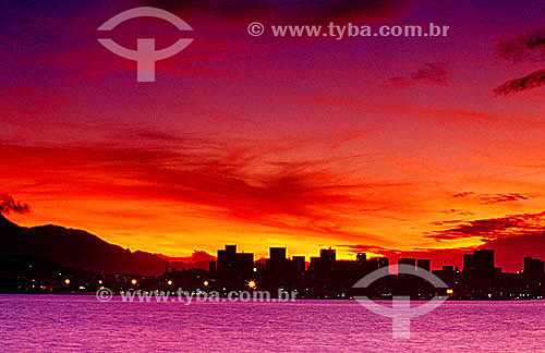  Fire-red sunset over Rio de Janeiro city - Rio de Janeiro state - Brasil 