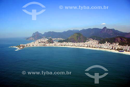  Aerial view of  Copacabana, Ipanema and Arpoador neighborhoods - Rio de Janeiro city - Rio de Janeiro state - Brazil - November 2006 