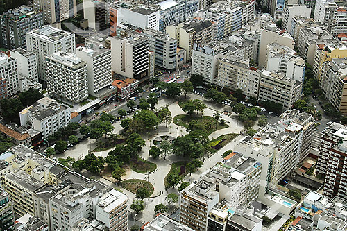  Aerial view of Nossa Senhora da Paz square - Ipanema neighbourhood - Rio de Janeiro city - Rio de Janeiro state - Brazil 
