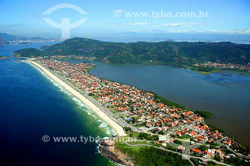  Aerial view of Piratininga Beach and Piratininga Lagonn - Niteroi city - Rio de Janeiro state - Brazil - November 2006 