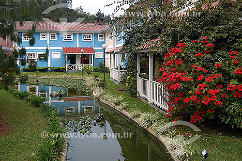  channel and house at Penedo city - Rio de Janeiro state inland - Brazil 