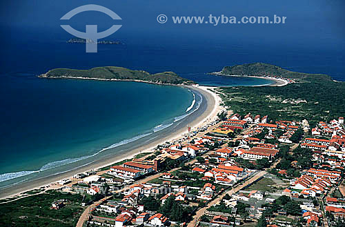 Aerial view of Praia do Pero (Pero Beach) - Cabo Frio city - Costa do Sol (Sun Coast) - Regiao dos Lagos (Lakes Region) - Rio de Janeiro state - Brazil 