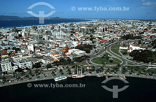  Aerial view of the city of Cabo Frio - Costa do Sol (Sun Coast) - Regiao dos Lagos (Lakes Region) - Rio de Janeiro state - Brazil 
