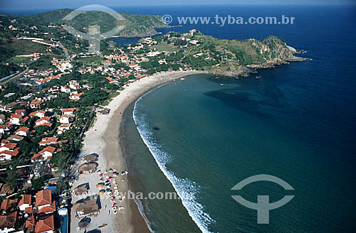  Aerial view of Praia de Geriba (Geriba Beach) - Buzios city - Costa do Sol (Sun Coast) - Regiao dos Lagos (Lakes Region) - Rio de Janeiro state - Brazil 