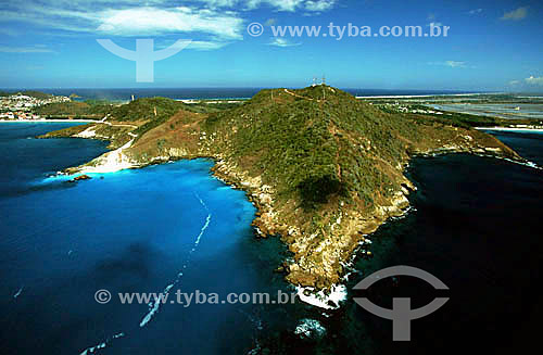  Aerial view of the coastline of Arraial do Cabo city - Costa do Sol (Sun Coast) - Regiao dos Lagos (Lakes Region) - Rio de Janeiro state - Brazil 