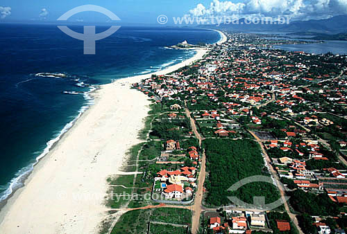  Aerial view of the city of Saquarema - Costa do Sol (Sun Coast) - Regiao dos Lagos (Lakes Region) - Rio de Janeiro state - Brazil 