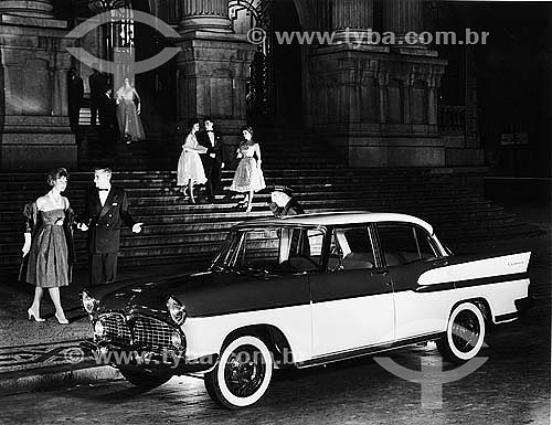  Simca Chambord car - Municipal Theater of Rio in 03/03/1959 - Rio de Janeiro city - Rio de Janeiro state - Brazil 