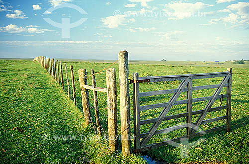  Fence and door at a cattle farm at Rio Grande do Sul state inland - Brazil  