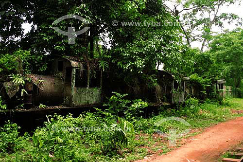  Old train desintegrating in jungle - Rondonia state - Brazil 
