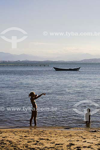  People swimming in Santo Antonio de Lisboa - Florianopolis city - Santa Catarina state - Brazil 
